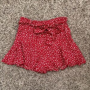 Zara Red and White Floral Skort